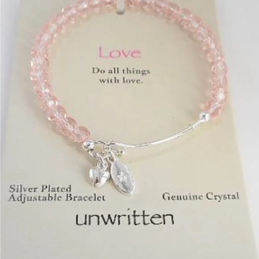 Unwritten Silver and Pink Crystal Bracelet